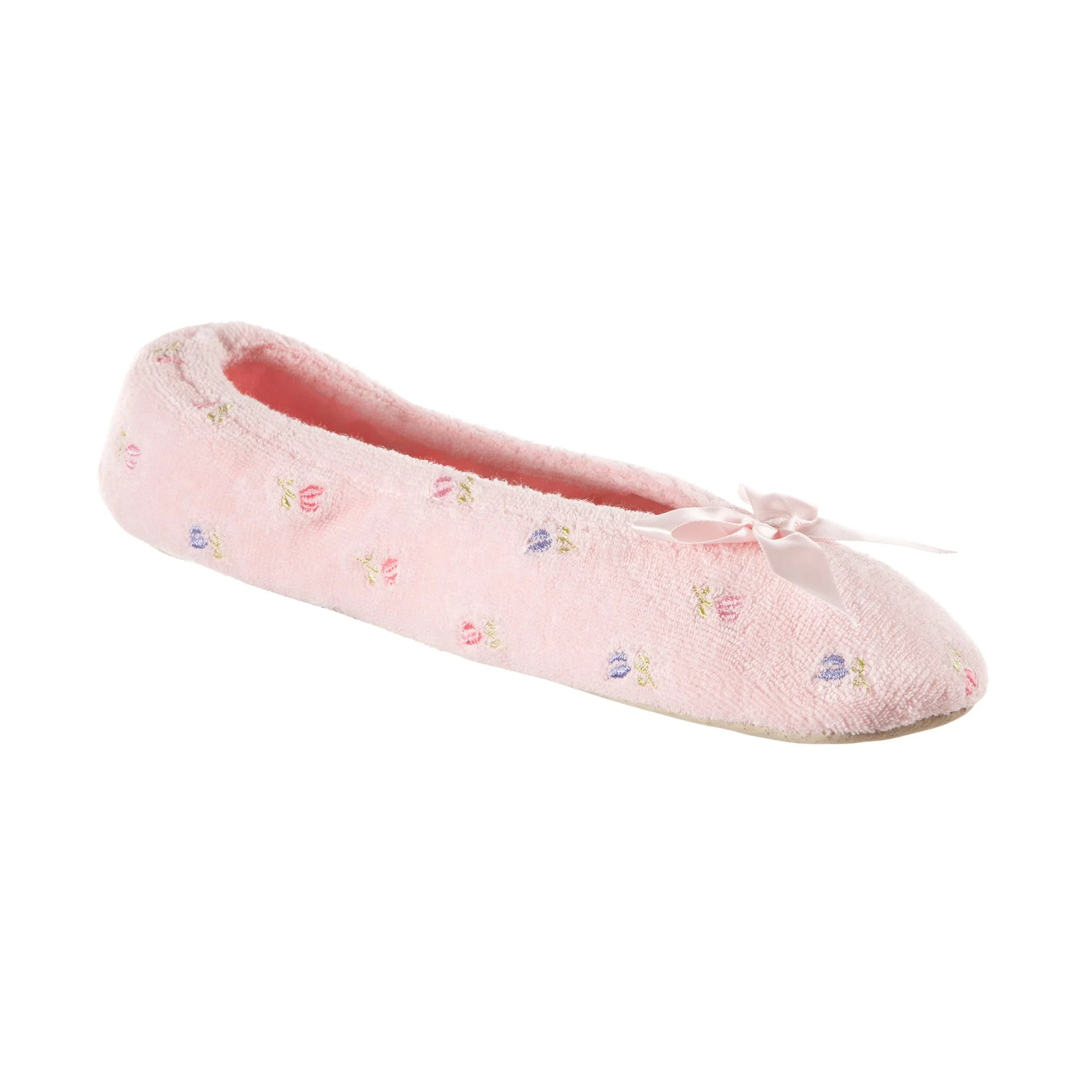 Women's Embroidered Terry Ballerina Slippers - Image 10