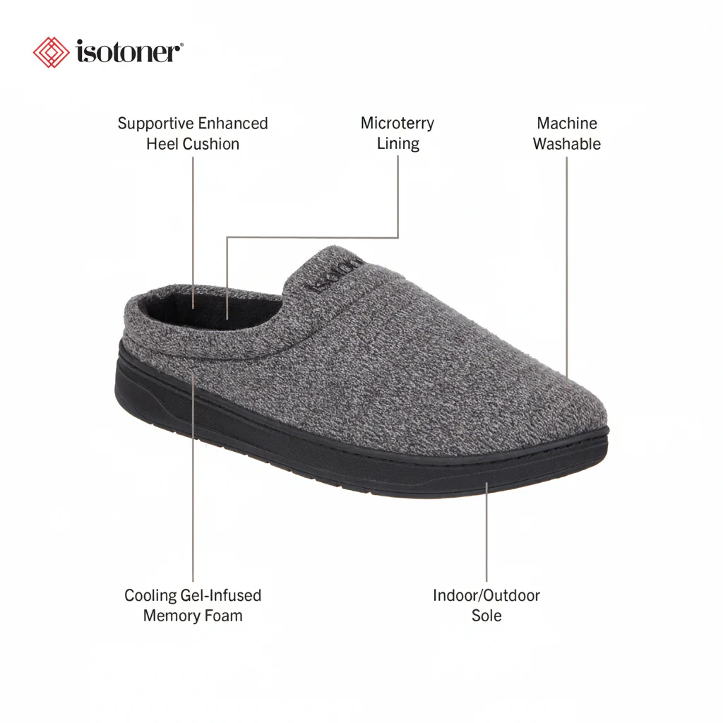 Men's Heathered Knit Brady Clog Slipper - Image 12