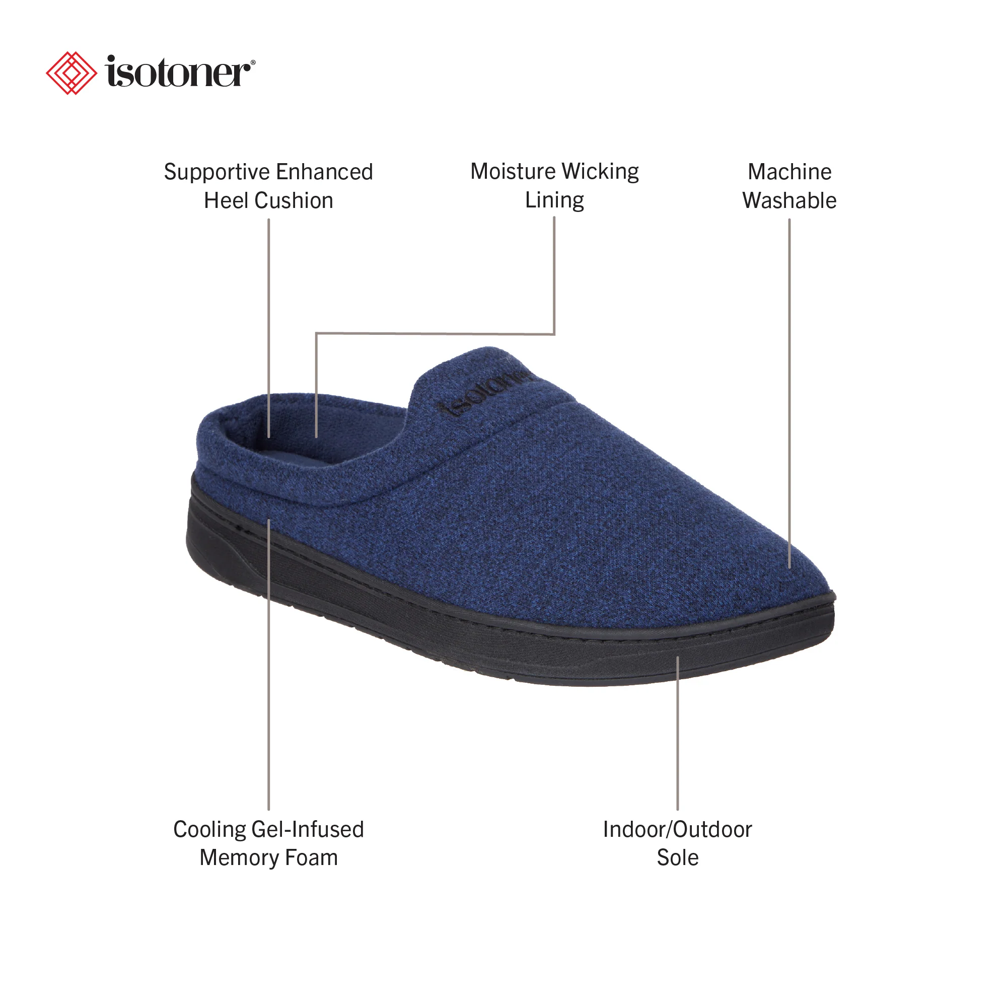 Men's Heathered Knit Brady Clog Slipper - Image 3