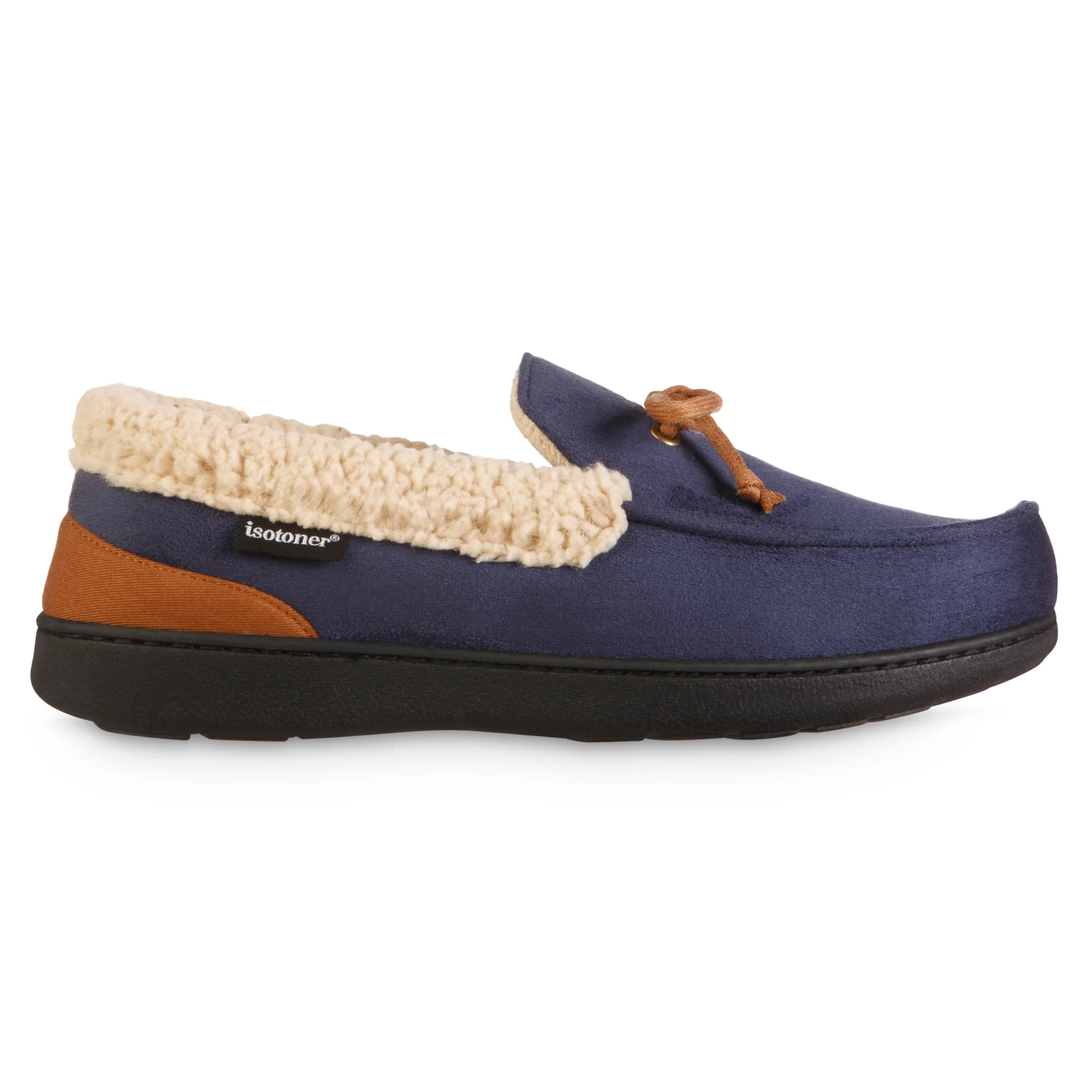 Men's Vincent Microsuede Moccasin Slipper with Sherpa Spill - Image 17