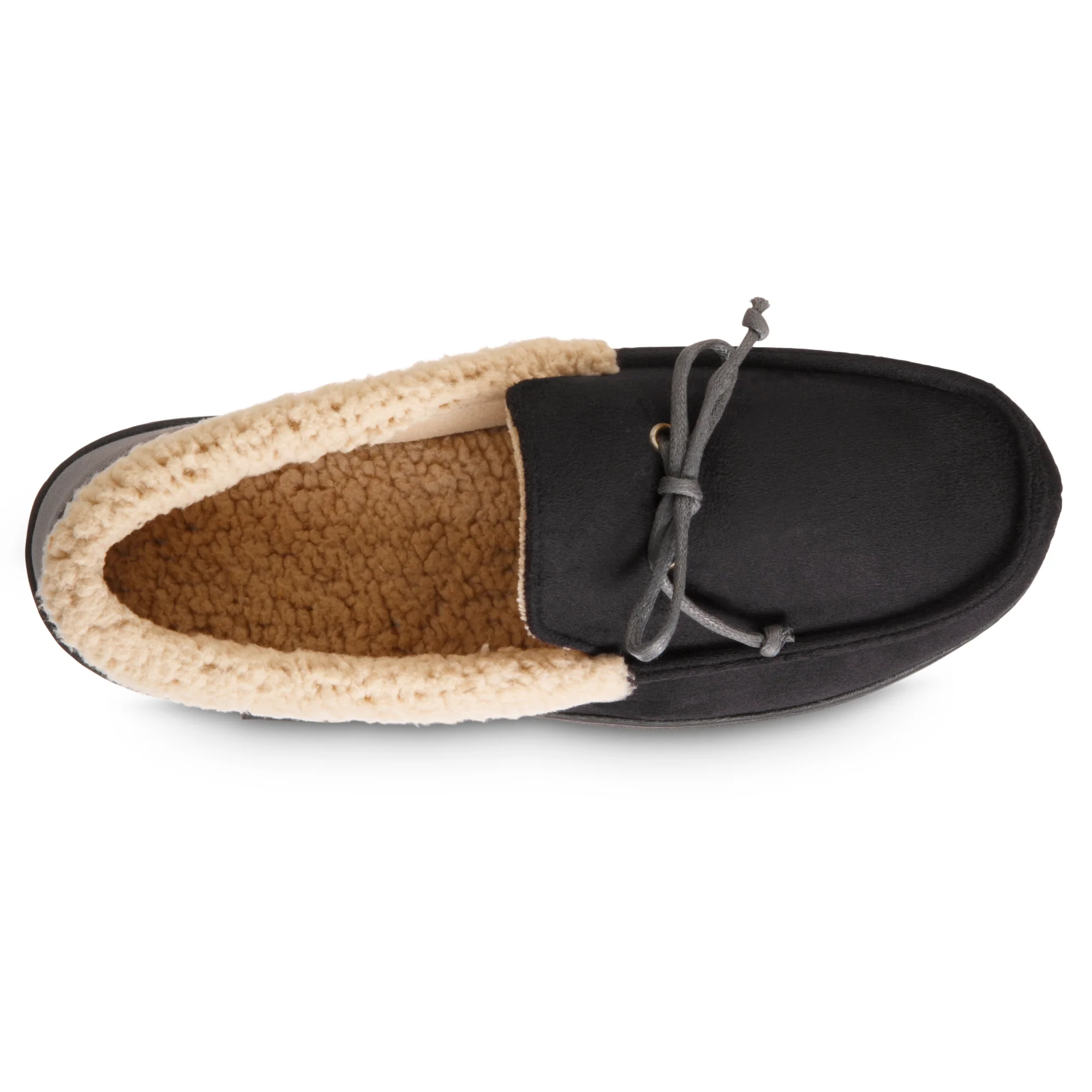 Men's Vincent Microsuede Moccasin Slipper with Sherpa Spill - Image 3