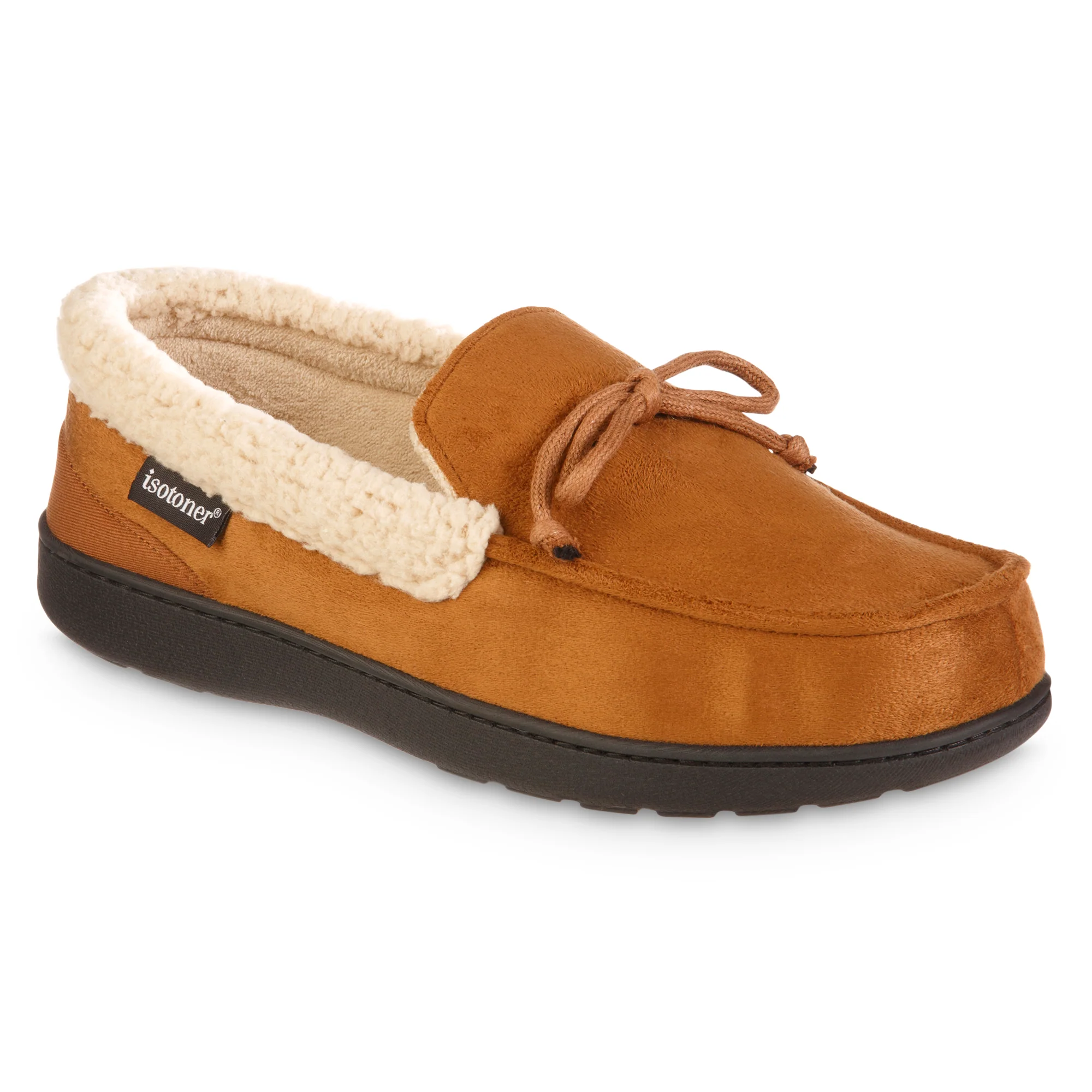 Men's Vincent Microsuede Moccasin Slipper with Sherpa Spill - Image 6