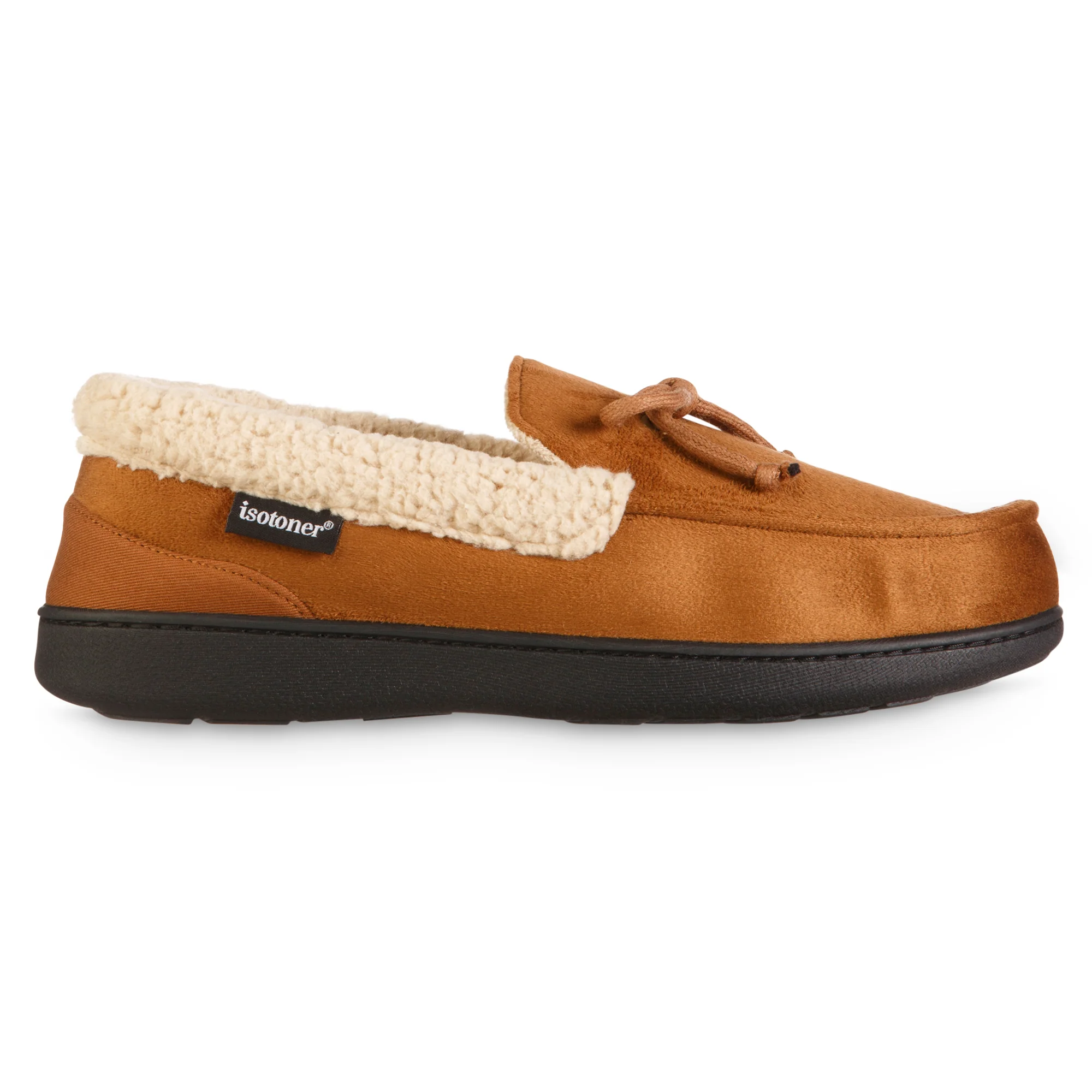 Men's Vincent Microsuede Moccasin Slipper with Sherpa Spill - Image 7