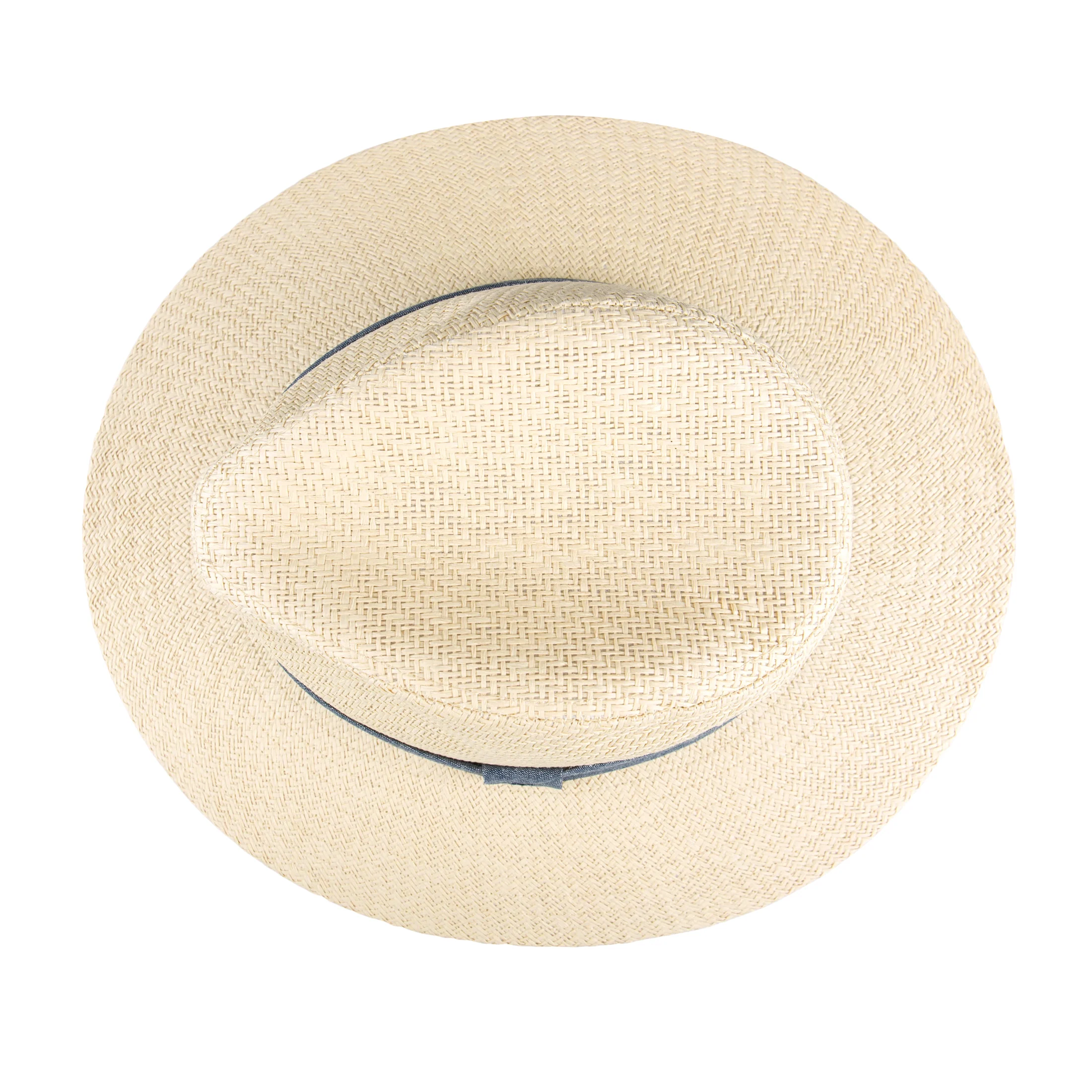 Men's Panama Hat with Chambray Band - Image 3
