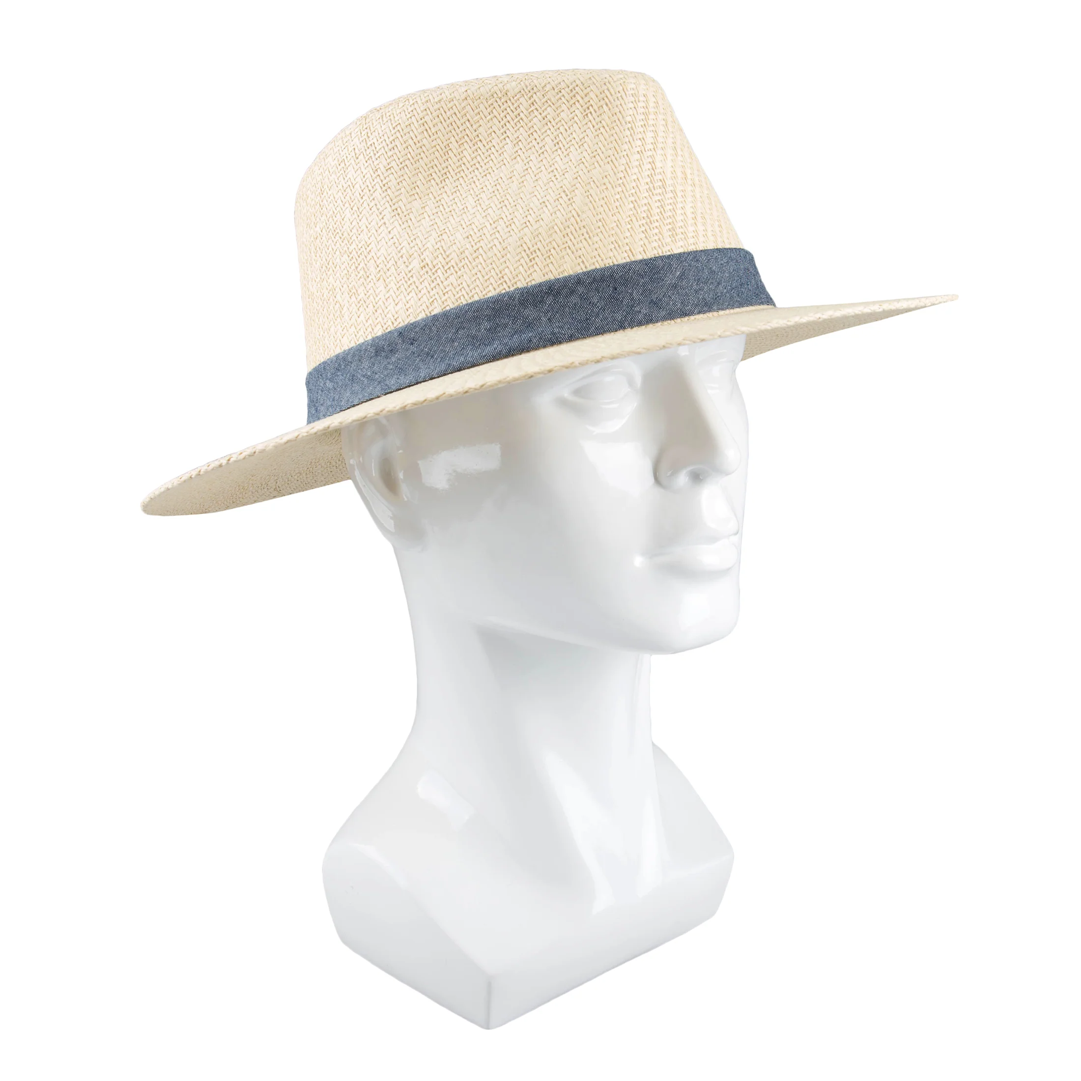 Men's Panama Hat with Chambray Band - Image 6