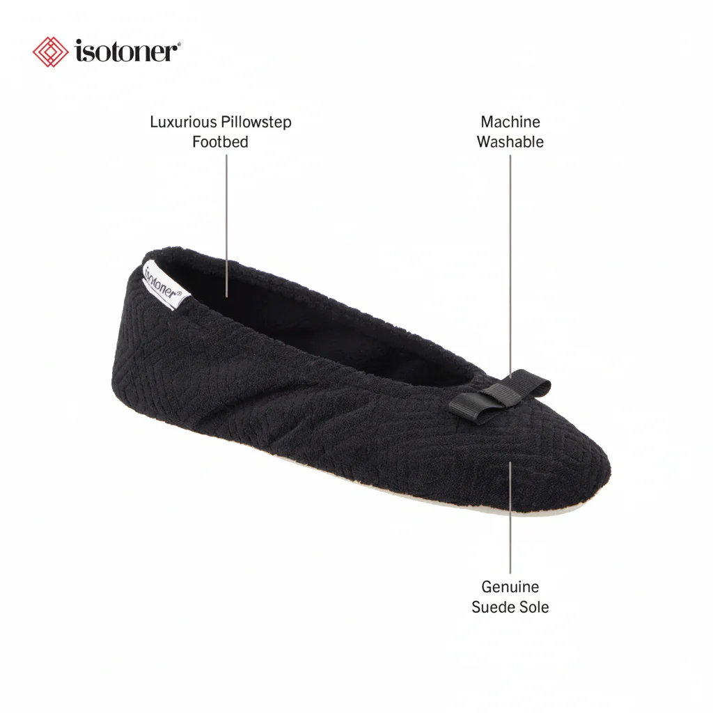 Women's Diamond Microterry Gemma Pillowstep Ballerina Slipper - Image 22