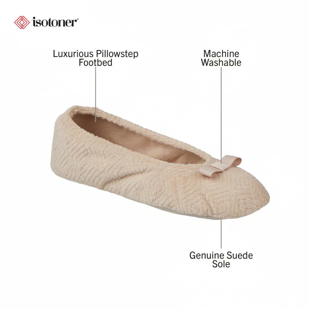 Women's Diamond Microterry Gemma Pillowstep Ballerina Slipper - Image 37
