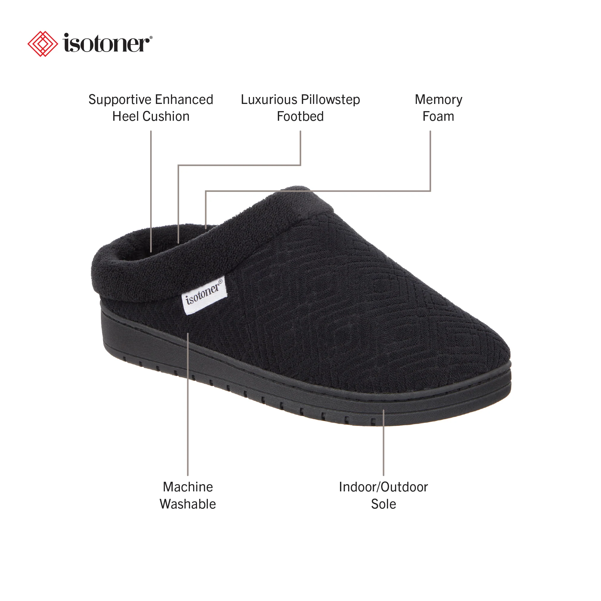 Women's Diamond Microterry Gemma Clog Slipper - Image 12