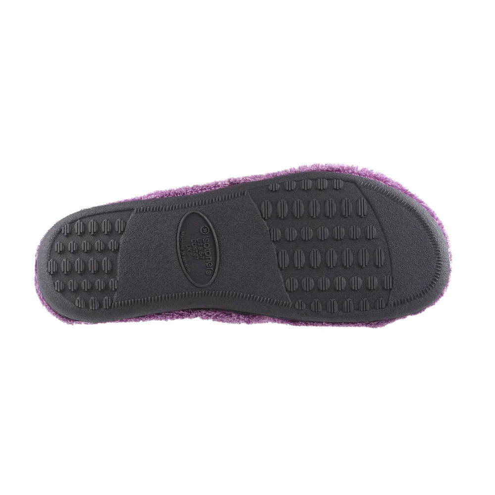 Women's Microterry Sandal Slipper with Satin Detail - Image 10