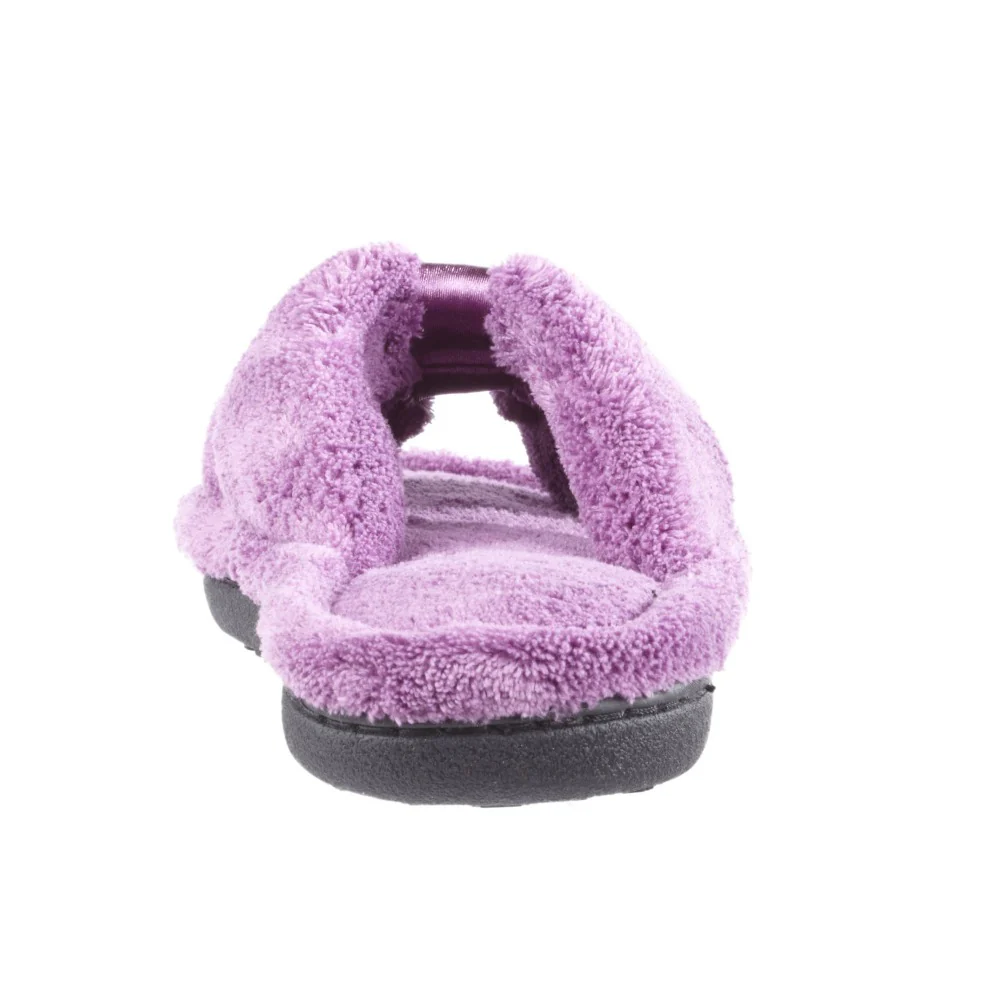 Women's Microterry Sandal Slipper with Satin Detail - Image 12