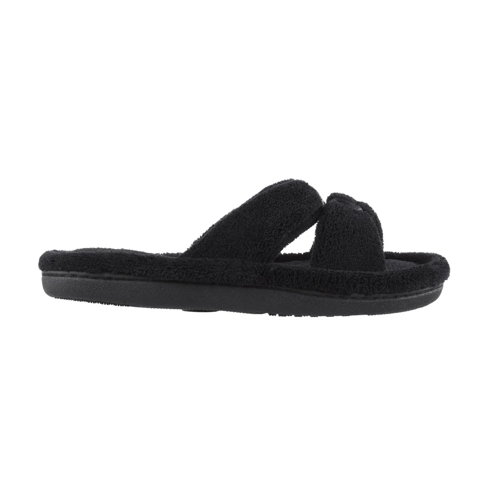 Women's Microterry Sandal Slipper with Satin Detail - Image 13
