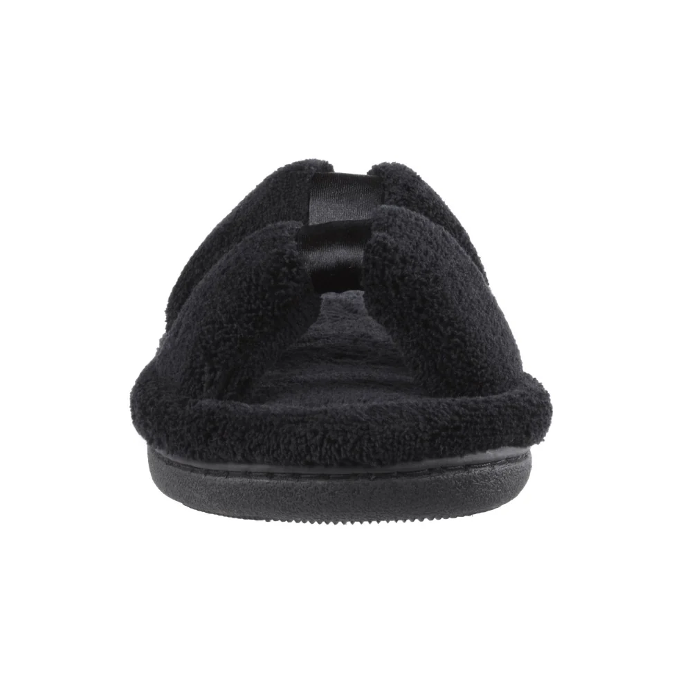 Women's Microterry Sandal Slipper with Satin Detail - Image 17