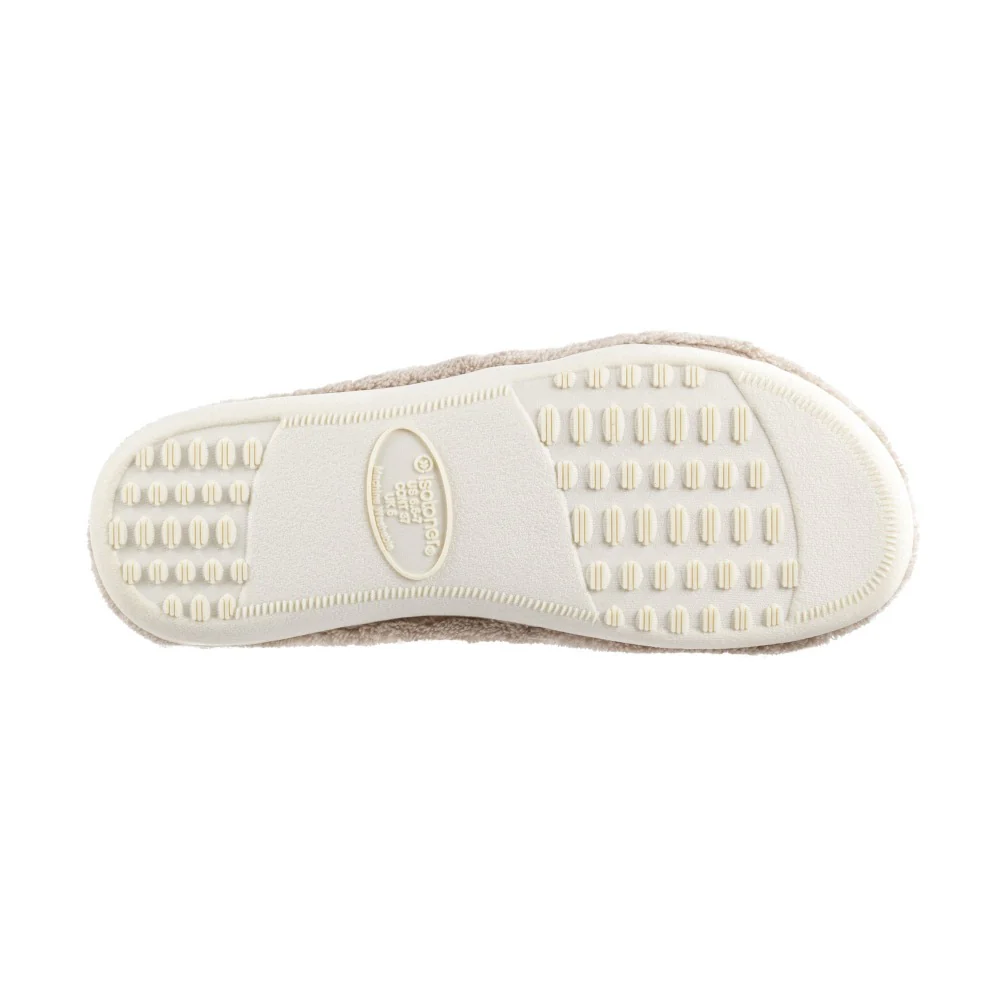 Women's Microterry Sandal Slipper with Satin Detail - Image 4