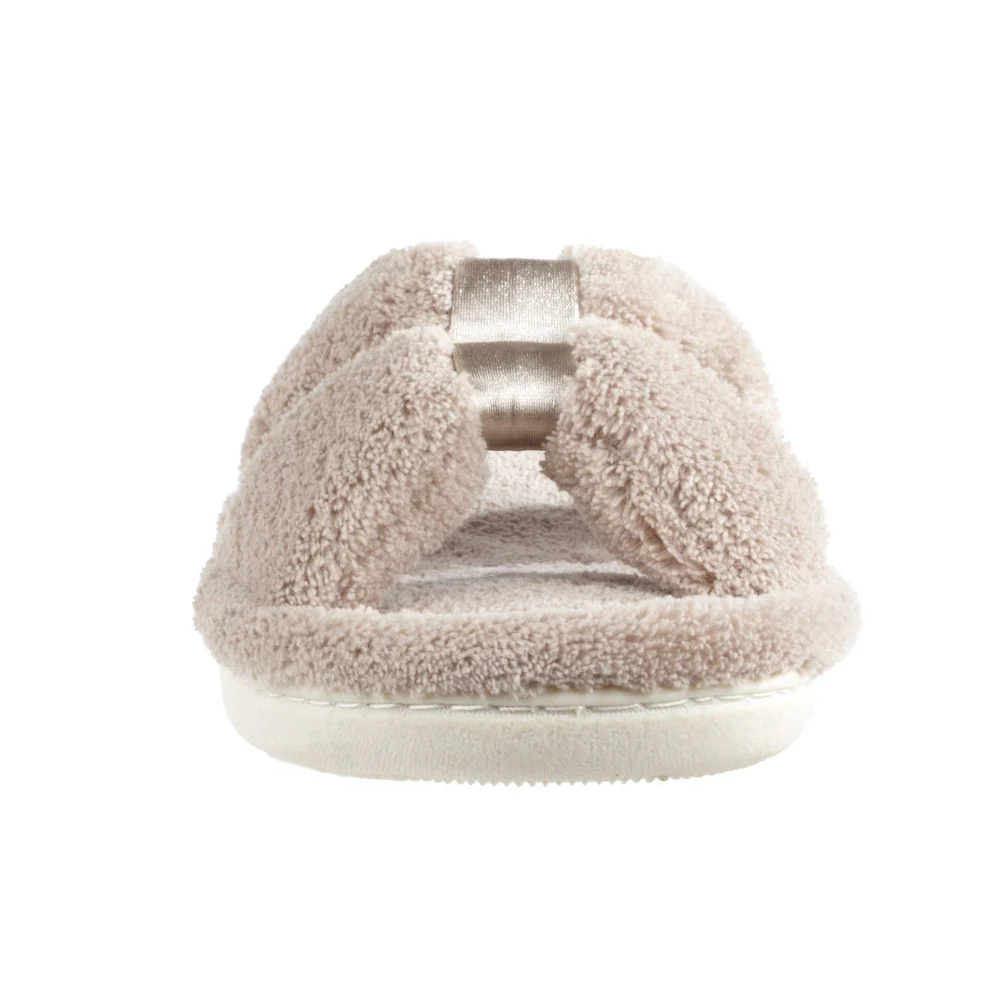 Women's Microterry Sandal Slipper with Satin Detail - Image 5