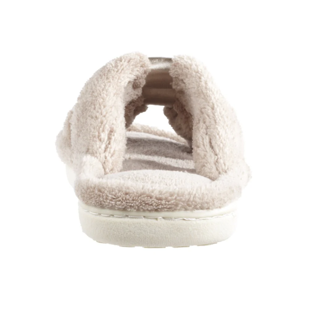 Women's Microterry Sandal Slipper with Satin Detail - Image 6