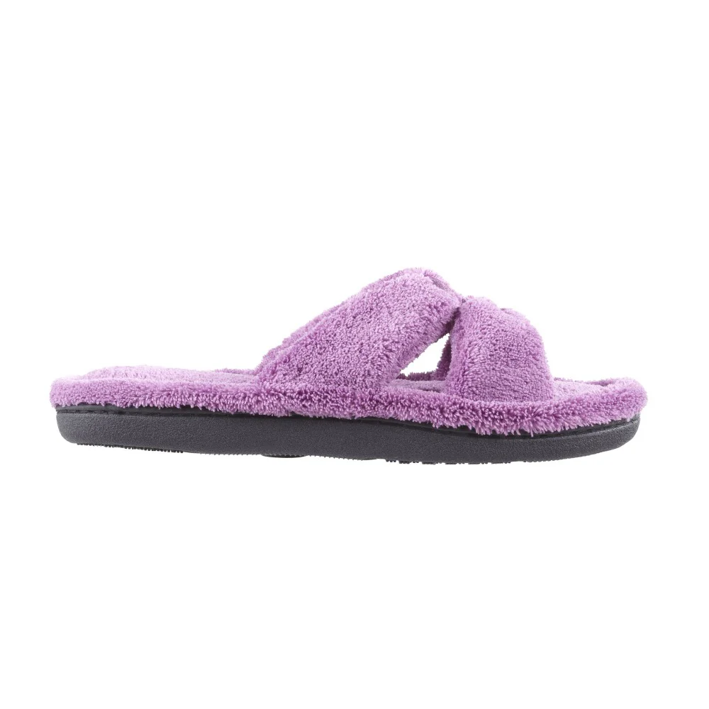 Women's Microterry Sandal Slipper with Satin Detail - Image 7