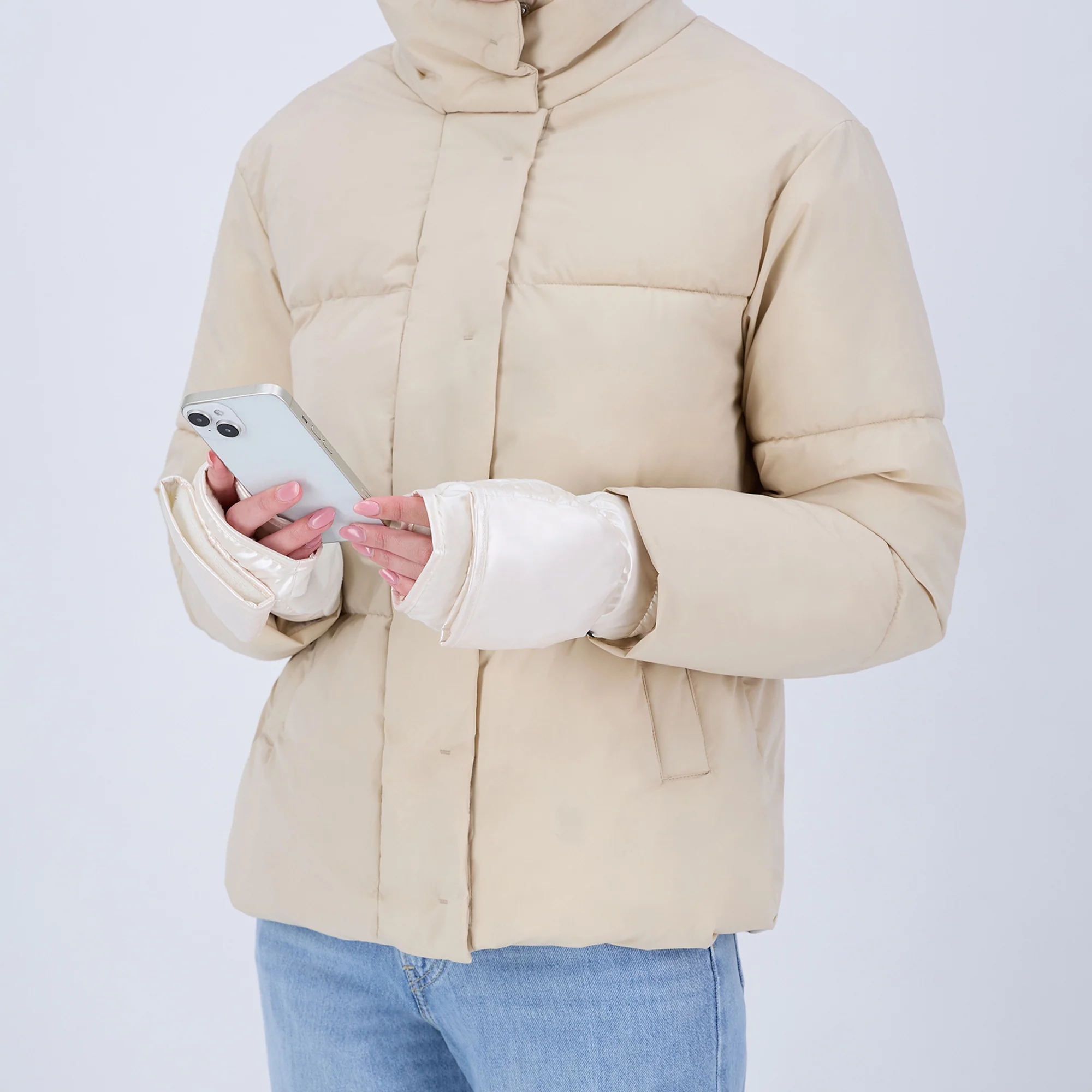 Women's Pongee and Fleece Insulated Flip-Top Mitten - Image 26