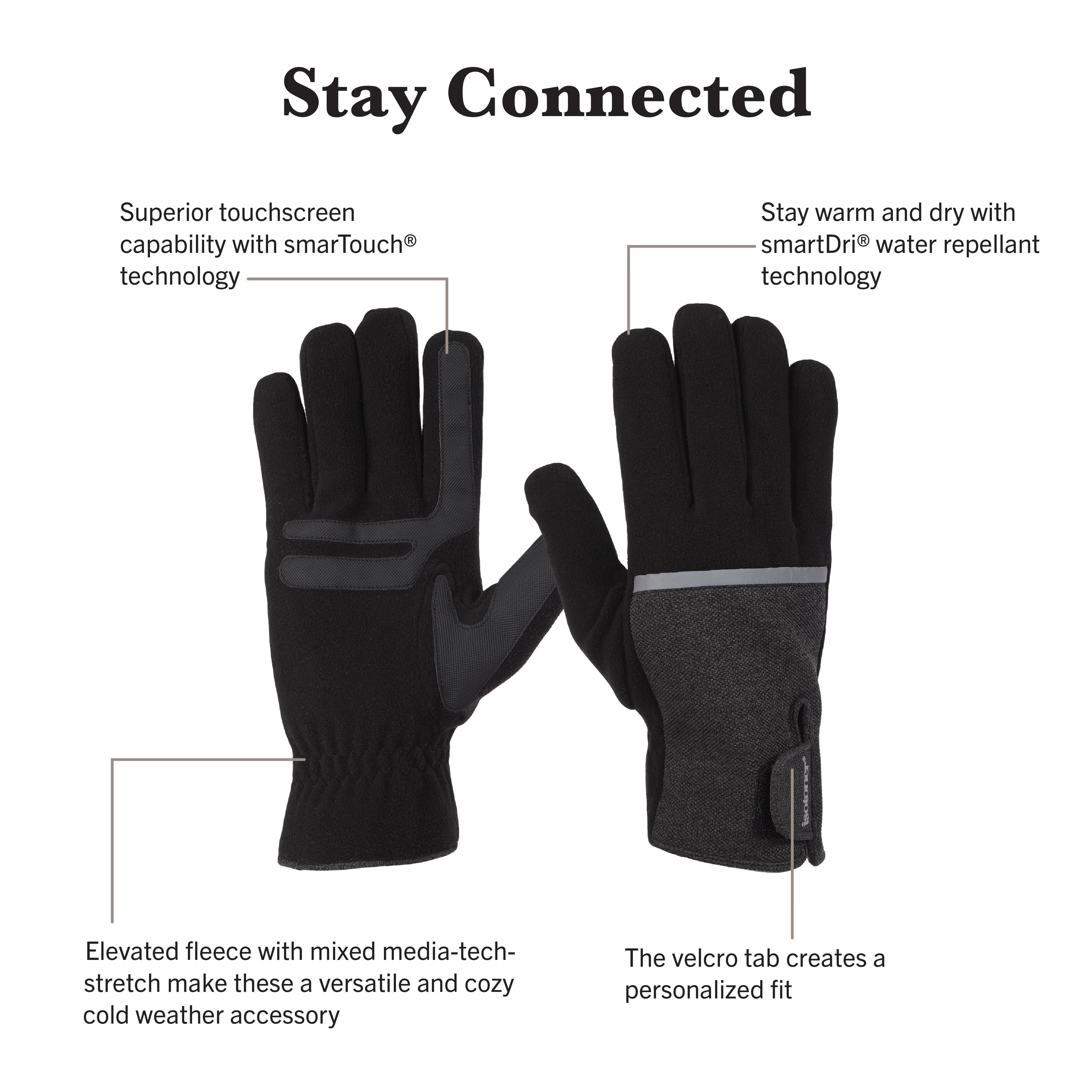 Men's Adjustable Tech Stretch Glove with Reflective Detailing - Image 3