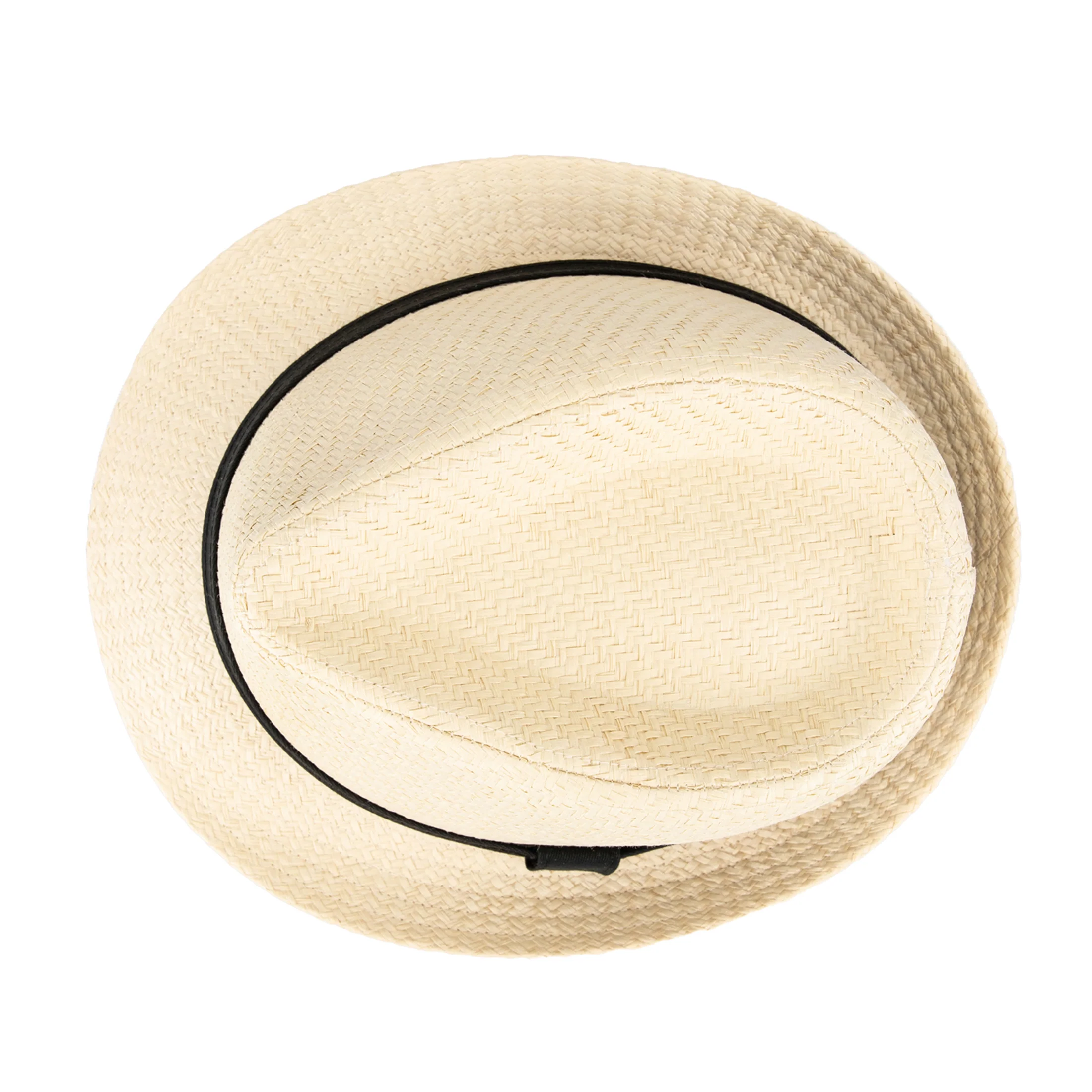 Men's Straw Fedora with Twill Band - Image 3