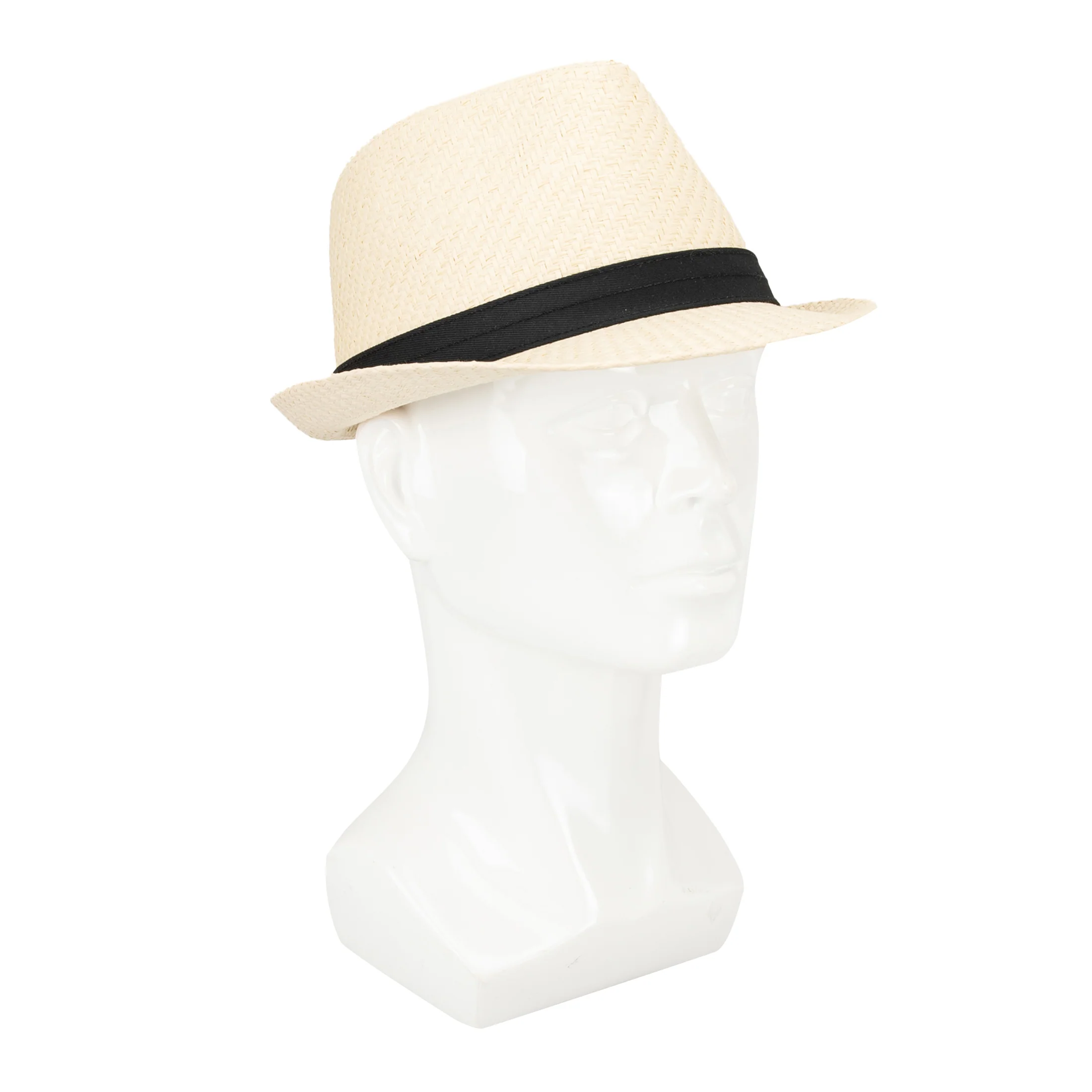 Men's Straw Fedora with Twill Band - Image 6