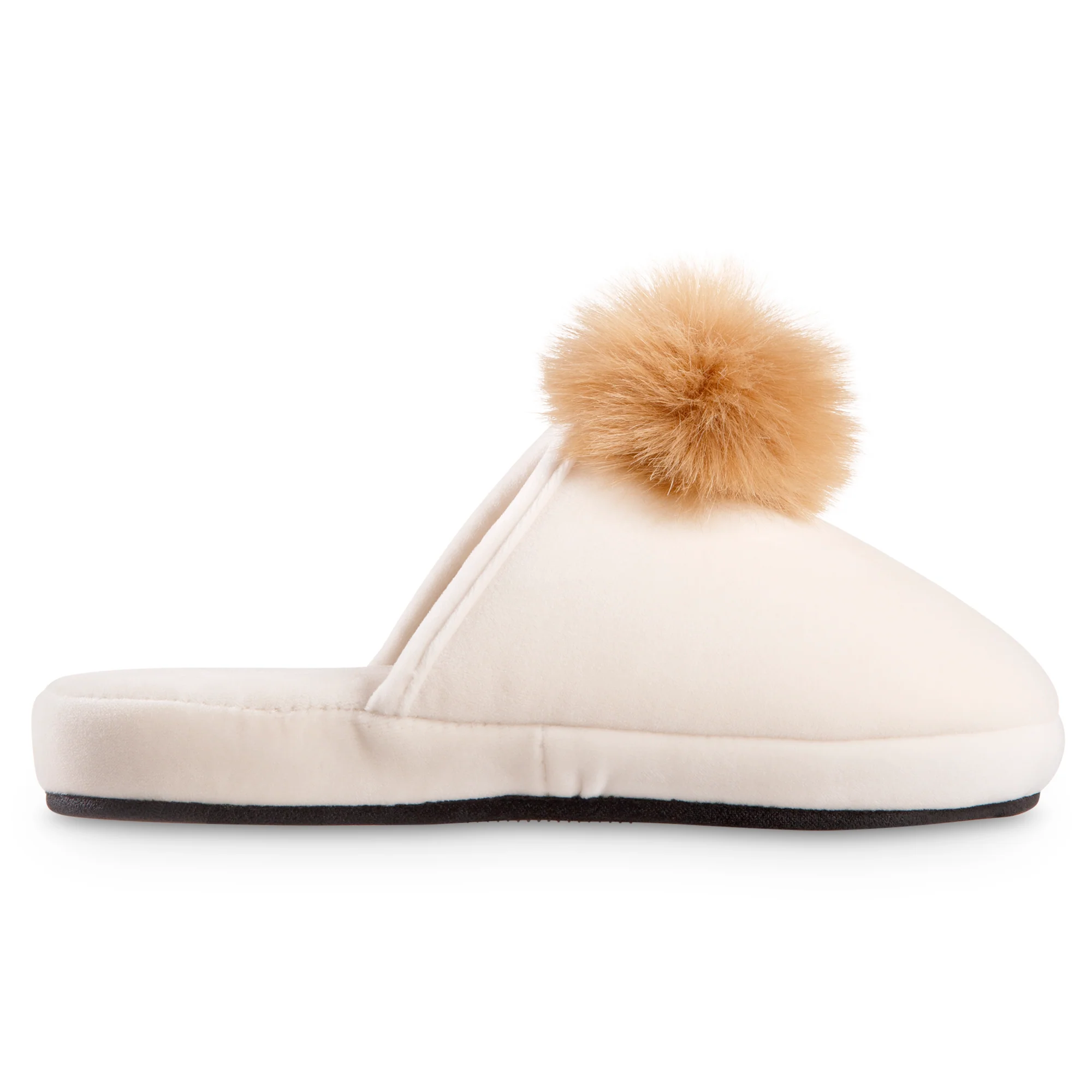 Women's Velour & Faux Fur Pom Valerie Slipper - Image 6