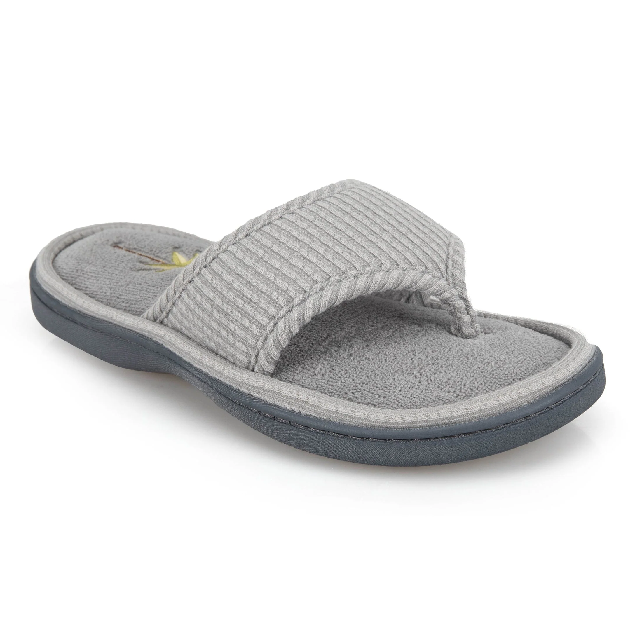 Women's Embroidered Seersucker Flip Flop Slipper - Image 13