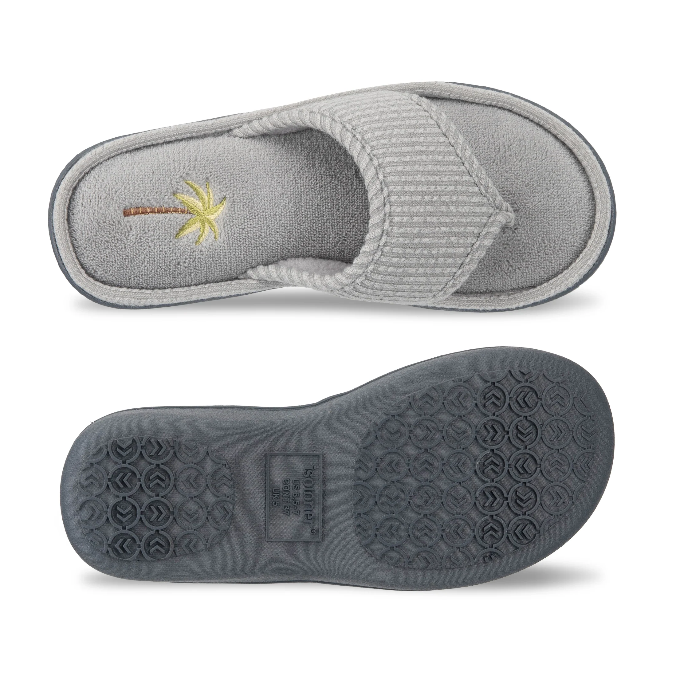 Women's Embroidered Seersucker Flip Flop Slipper - Image 14