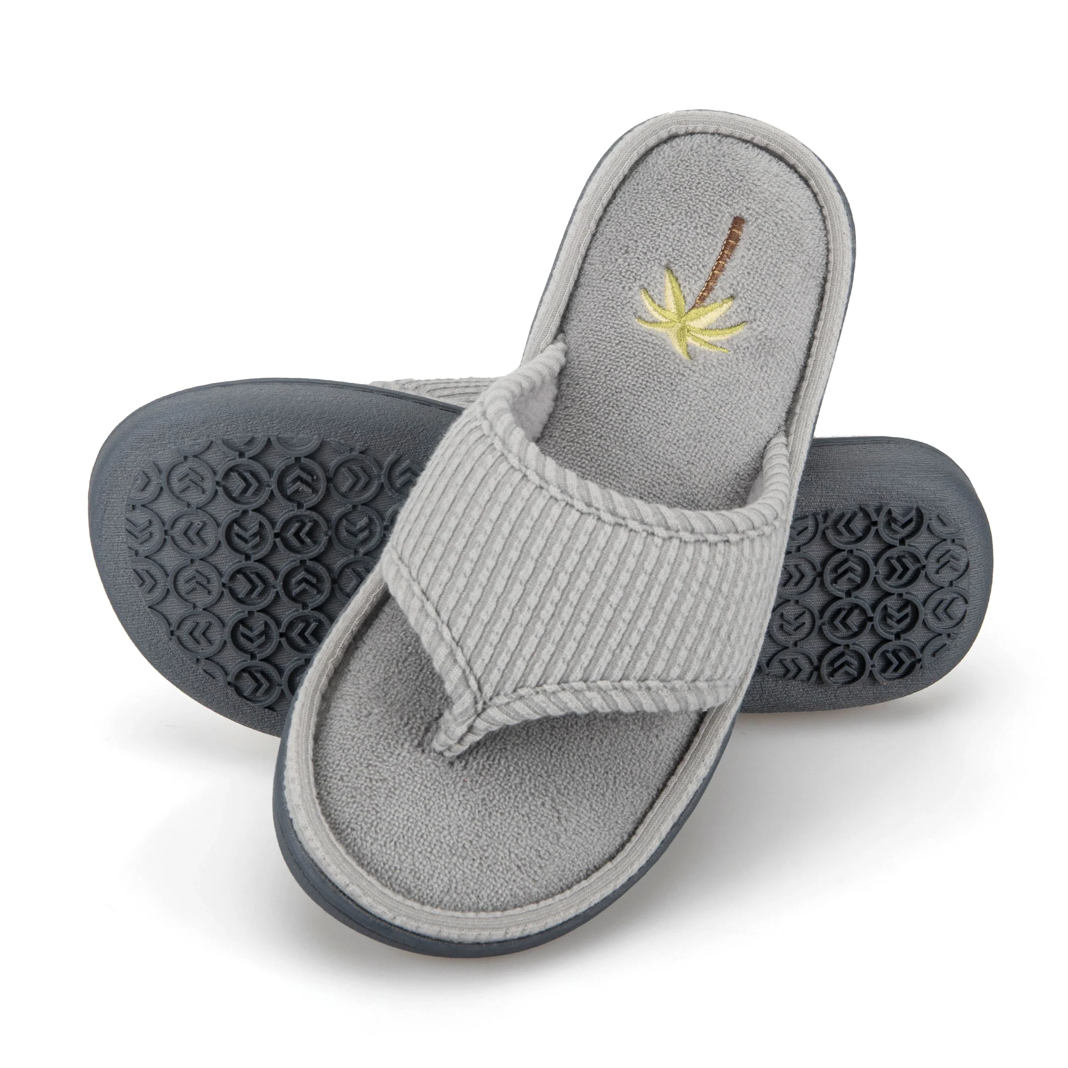 Women's Embroidered Seersucker Flip Flop Slipper - Image 16
