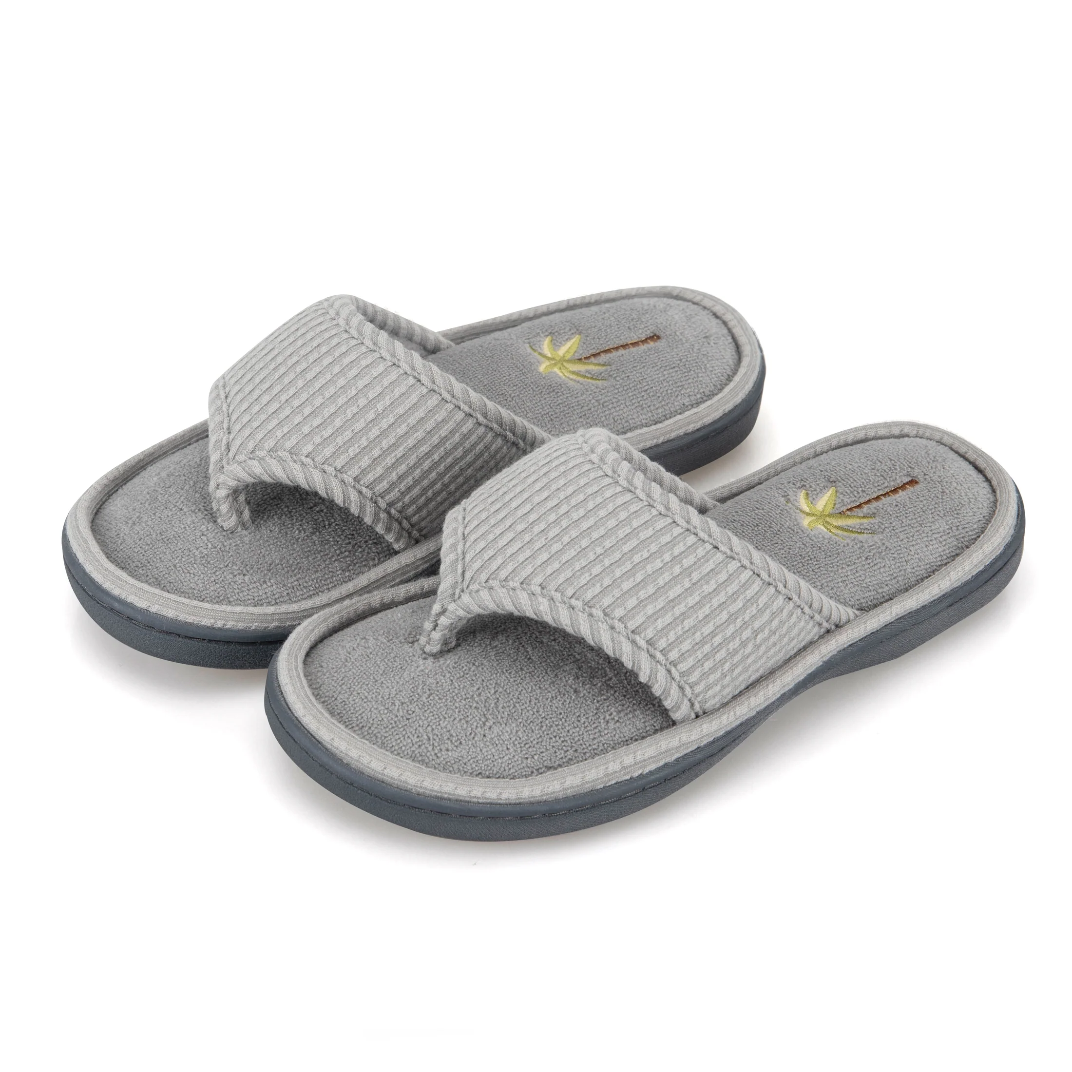 Women's Embroidered Seersucker Flip Flop Slipper - Image 18