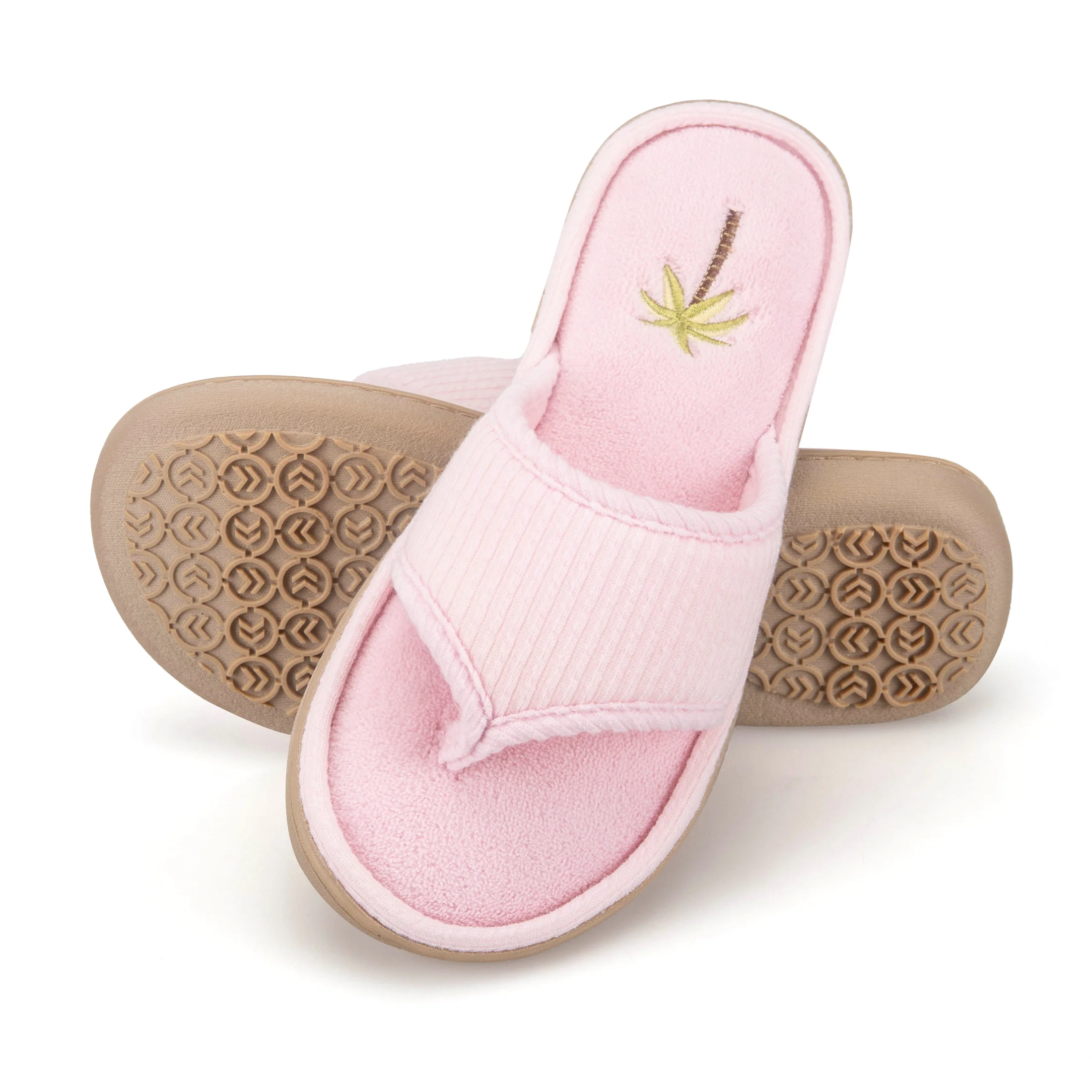 Women's Embroidered Seersucker Flip Flop Slipper - Image 22