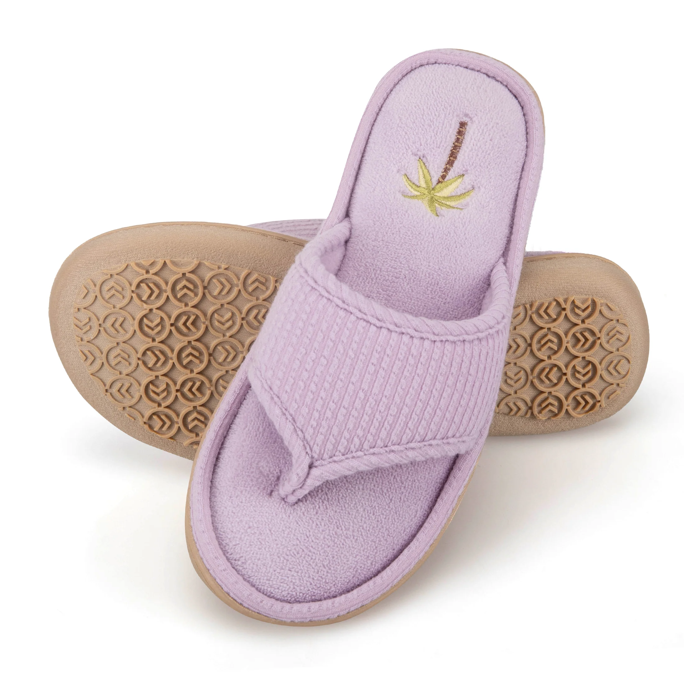 Women's Embroidered Seersucker Flip Flop Slipper - Image 4