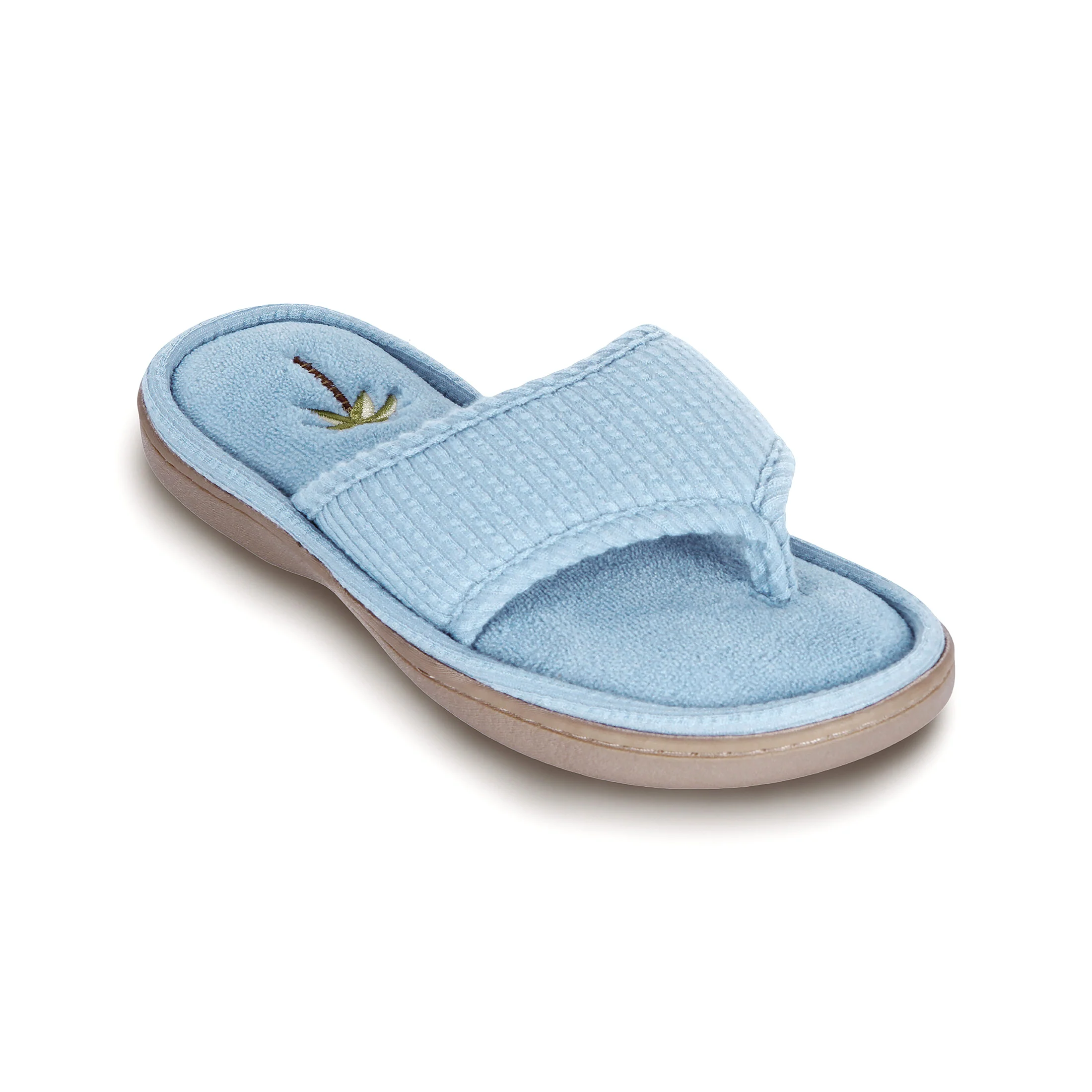 Women's Embroidered Seersucker Flip Flop Slipper - Image 7