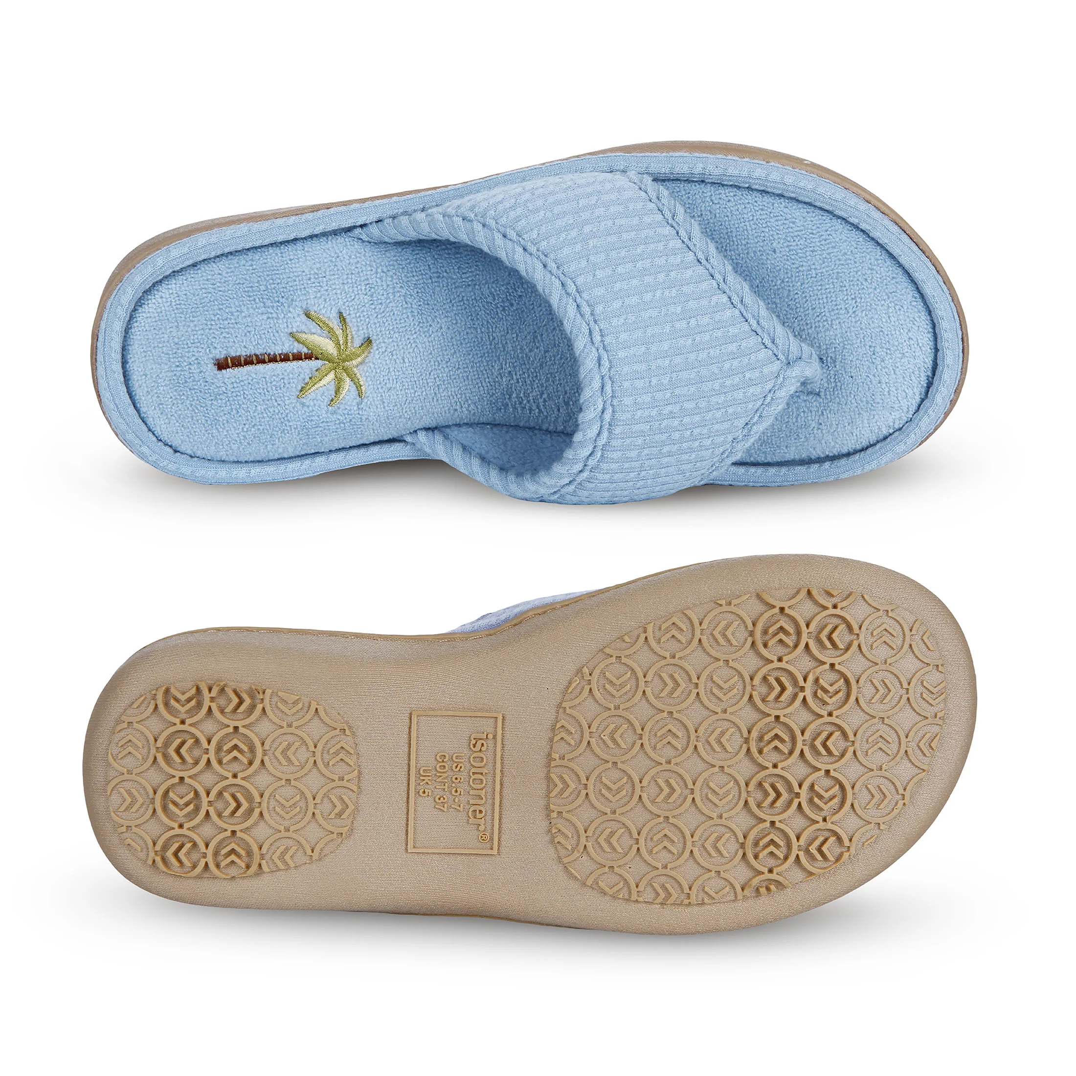 Women's Embroidered Seersucker Flip Flop Slipper - Image 8