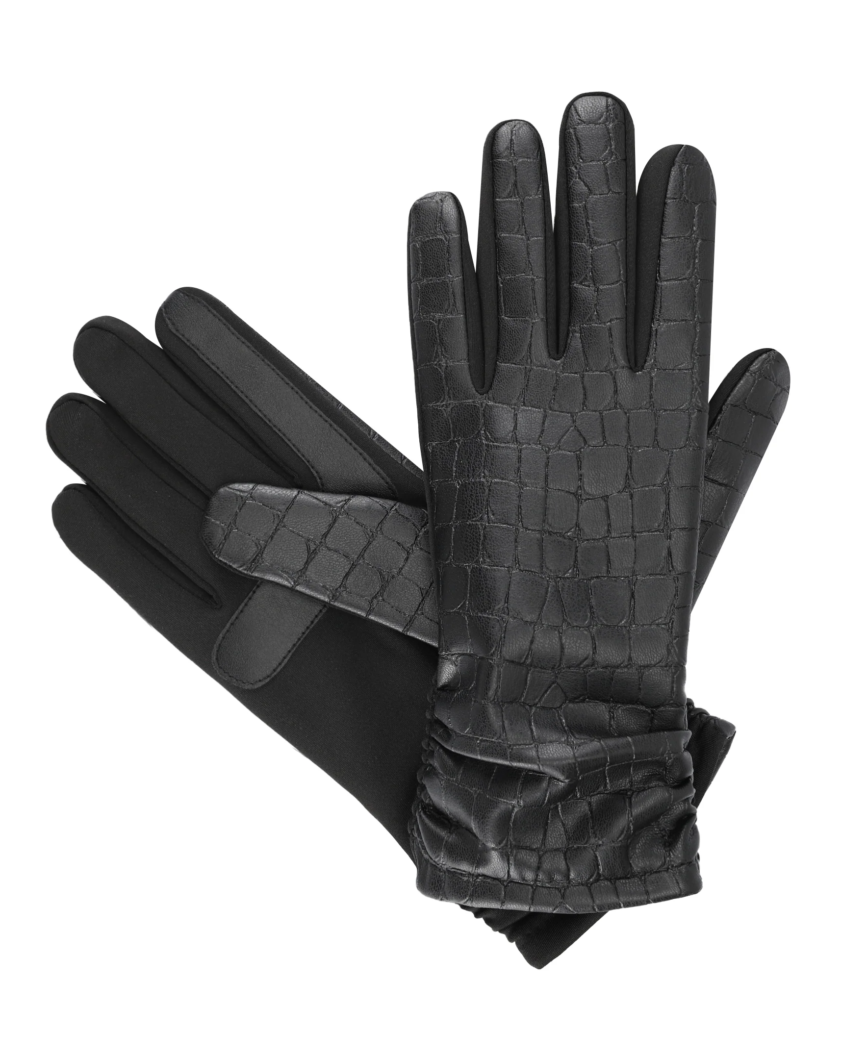 Women's Faux Croc Leather Glove - Image 11