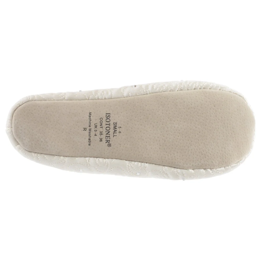 Women’s Rose Quilted Ballerina Slipper With Rhinestone - Image 3
