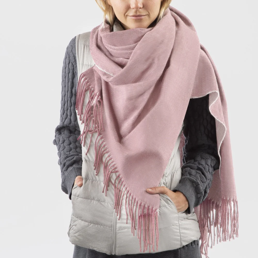 Women's Blanket Scarf with Fringe - Image 7