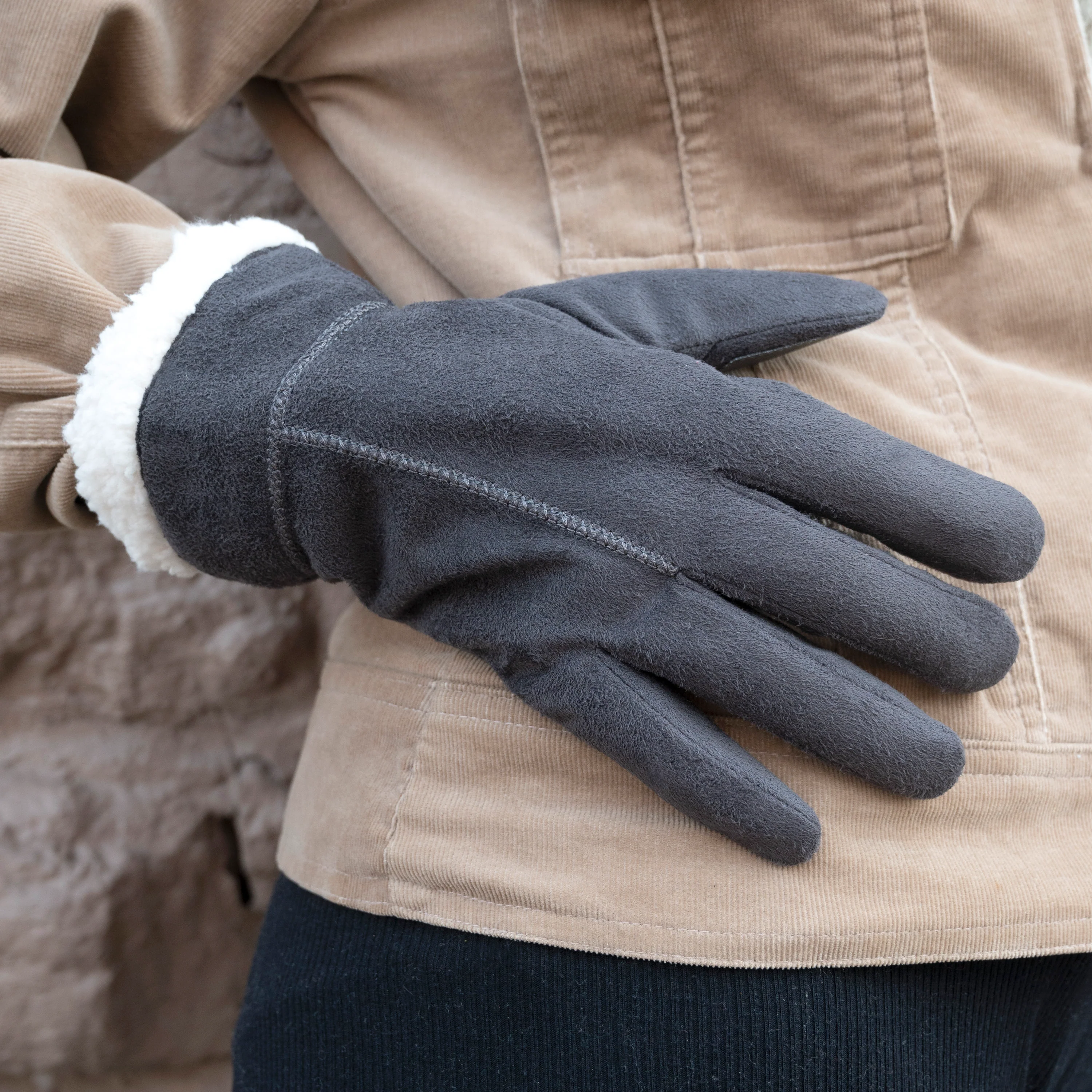 Women's Sherpa Lined Microsuede Glove - Image 2