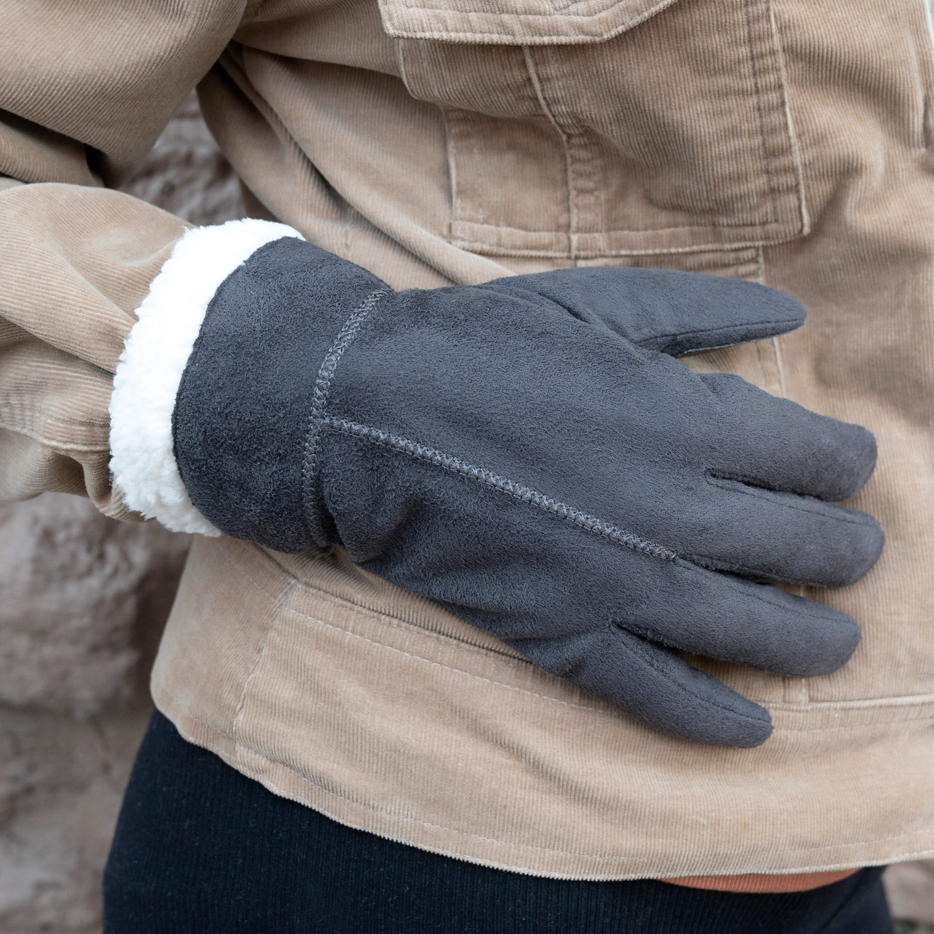 Women's Sherpa Lined Microsuede Glove - Image 4