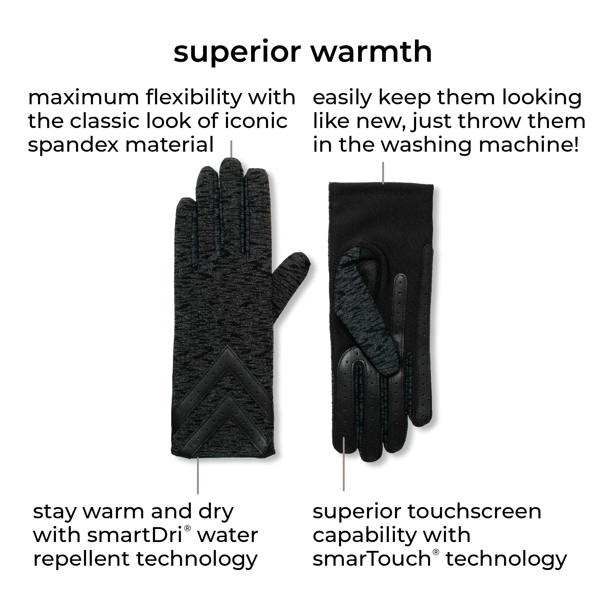 Women's Spandex Gloves with Chevron Detail - Image 37
